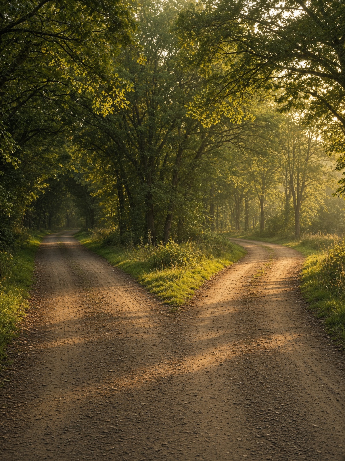 A road dividing into two paths
