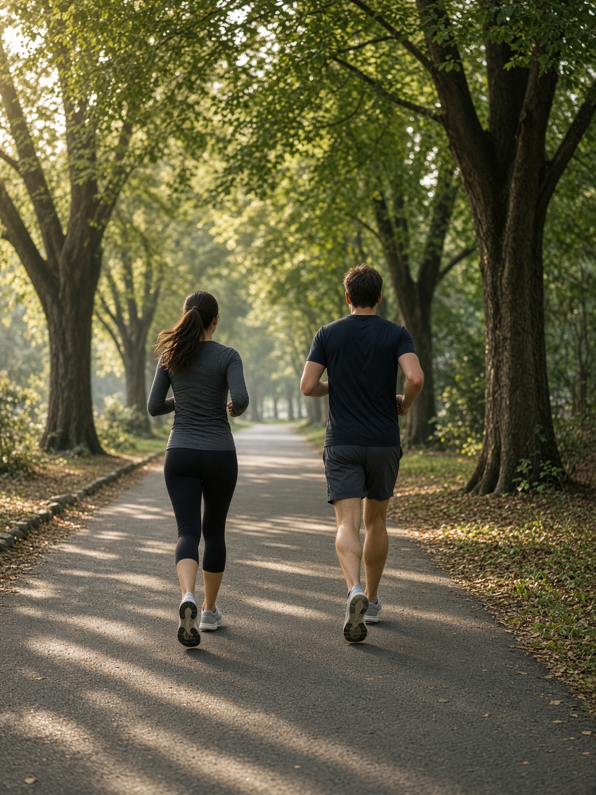 A couple jogging together