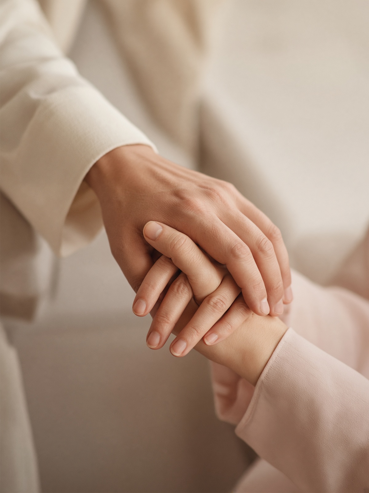 Two people holding hands